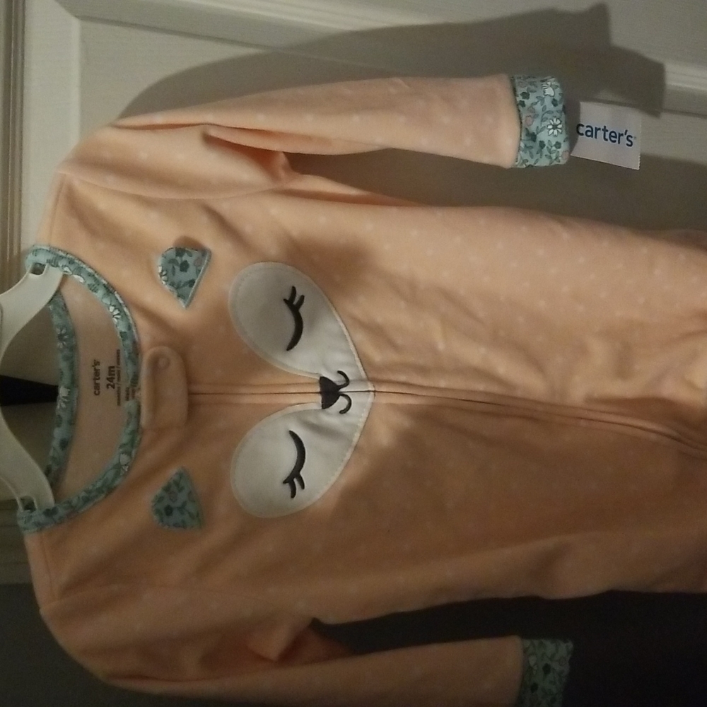 Footed pajamas, peach color 24m, new with tags